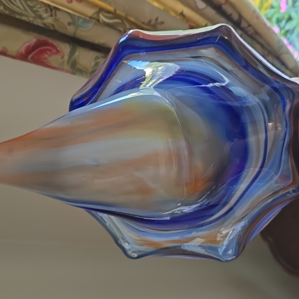 Vintage Mid Century Hand-blown Glass Swan Bowl - Picture 5 of 7
